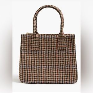 J.Crew Factory NWT Small Houndstooth Structured Tote Bag SOLD OUT InStores